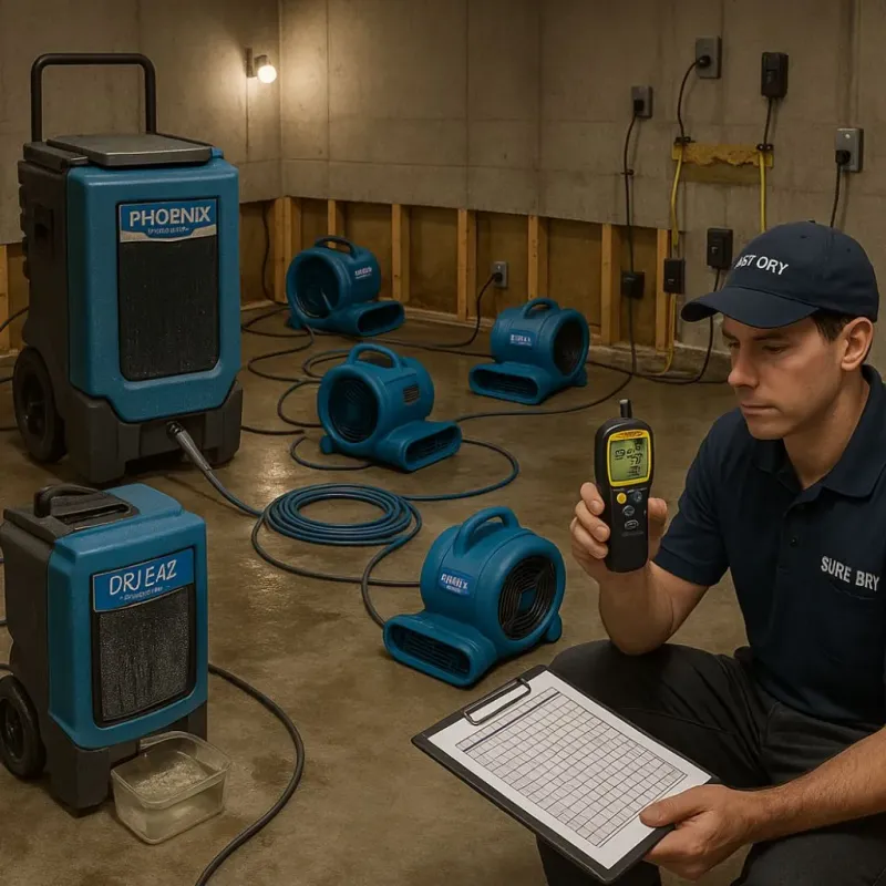 Structural Drying and Dehumidification process in Renton, WA